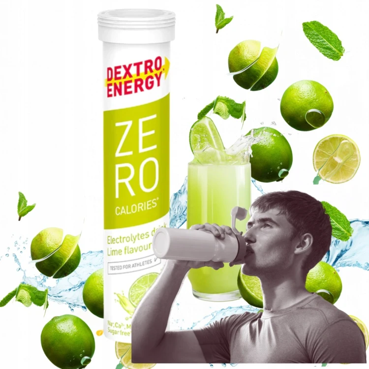 Dextro Energy Elektrolity Limonka Bez Cukru 5 Minerałów Tabletki Musujące