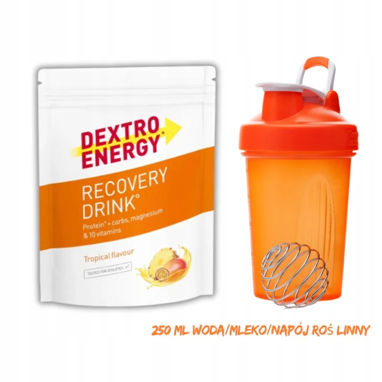 Dextro Energy Recovery napój o smaku owoców tropikalnych węgle białko 44,5g