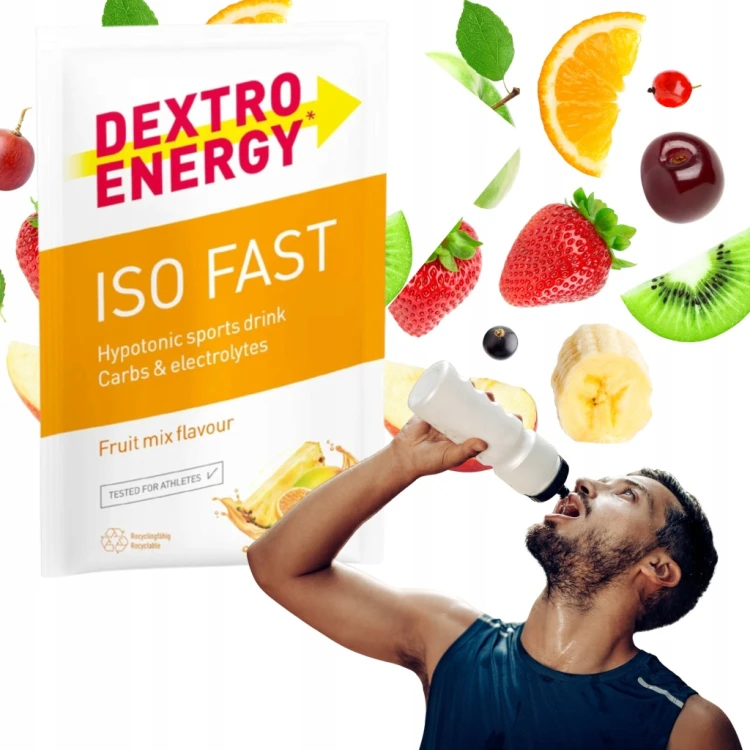 Carbo proszek Dextro Energy IsoFast Fruit Mix smak wieloowocowy 56 g