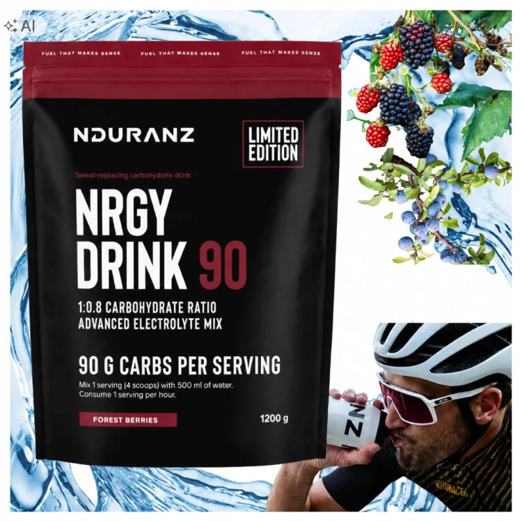 NDURANZ NRGY DRINK90 1200G Owoce Leśne NAPÓJ WĘGLOWODANOWY Carbo Maraton