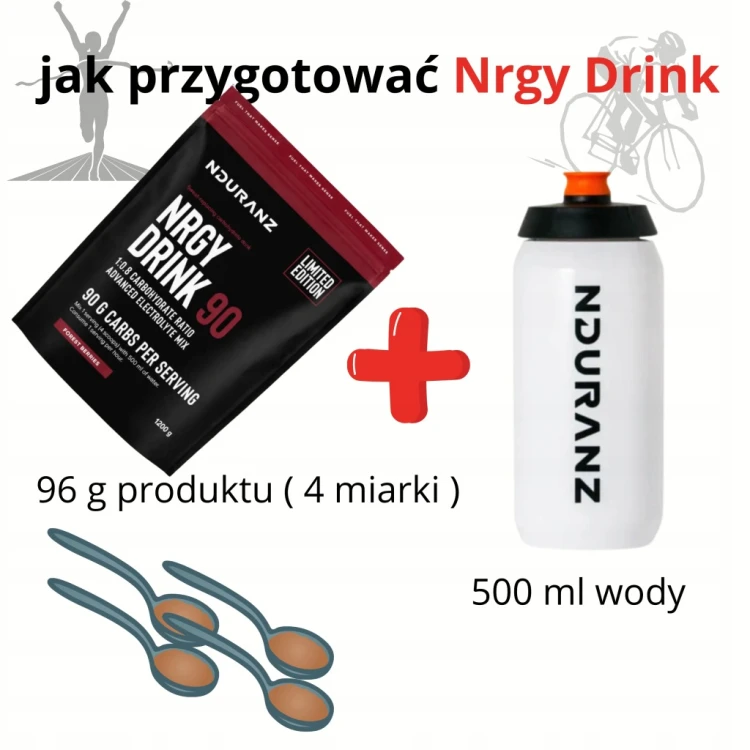 NDURANZ NRGY DRINK90 1200G Owoce Leśne NAPÓJ WĘGLOWODANOWY Carbo Maraton