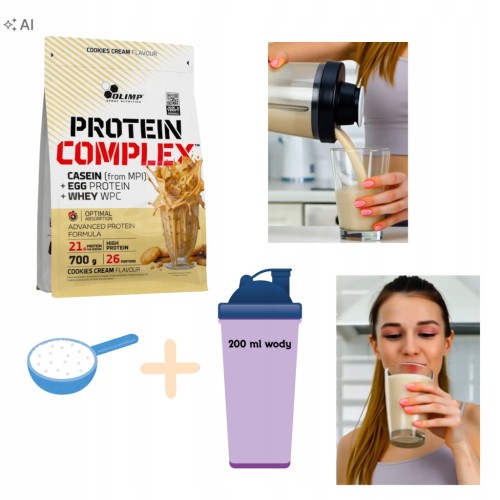 OLIMP PROTEIN COMPLEX 700 g ODŻYWKA BIAŁKOWA SIŁA MASA MIĘŚNIOWA CIASTKO