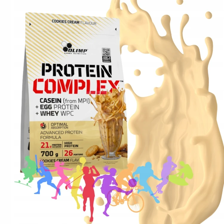 OLIMP PROTEIN COMPLEX 700 g ODŻYWKA BIAŁKOWA SIŁA MASA MIĘŚNIOWA CIASTKO