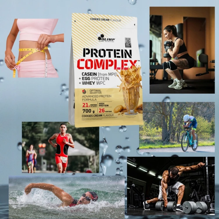 OLIMP PROTEIN COMPLEX 700 g ODŻYWKA BIAŁKOWA SIŁA MASA MIĘŚNIOWA CIASTKO