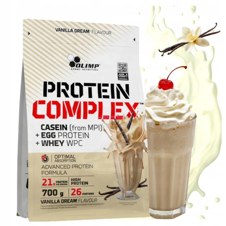 OLIMP PROTEIN COMPLEX 700 g ODŻYWKA BIAŁKOWA WANILIA MASA MIĘŚNIOWA ENERGIA