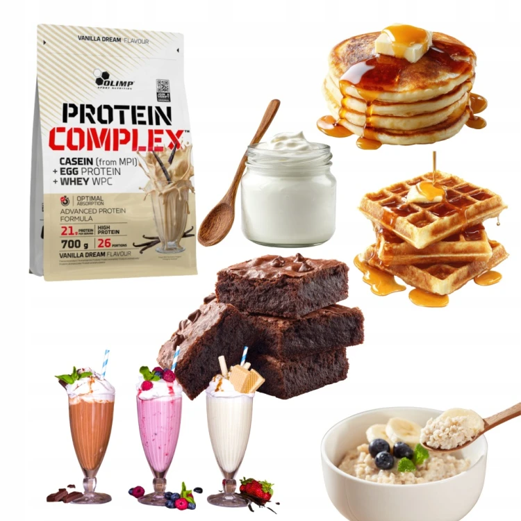 OLIMP PROTEIN COMPLEX 700 g ODŻYWKA BIAŁKOWA WANILIA MASA MIĘŚNIOWA ENERGIA