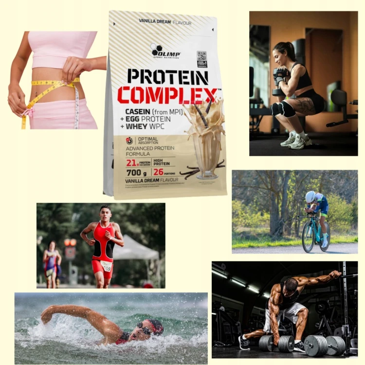 OLIMP PROTEIN COMPLEX 700 g ODŻYWKA BIAŁKOWA WANILIA MASA MIĘŚNIOWA ENERGIA
