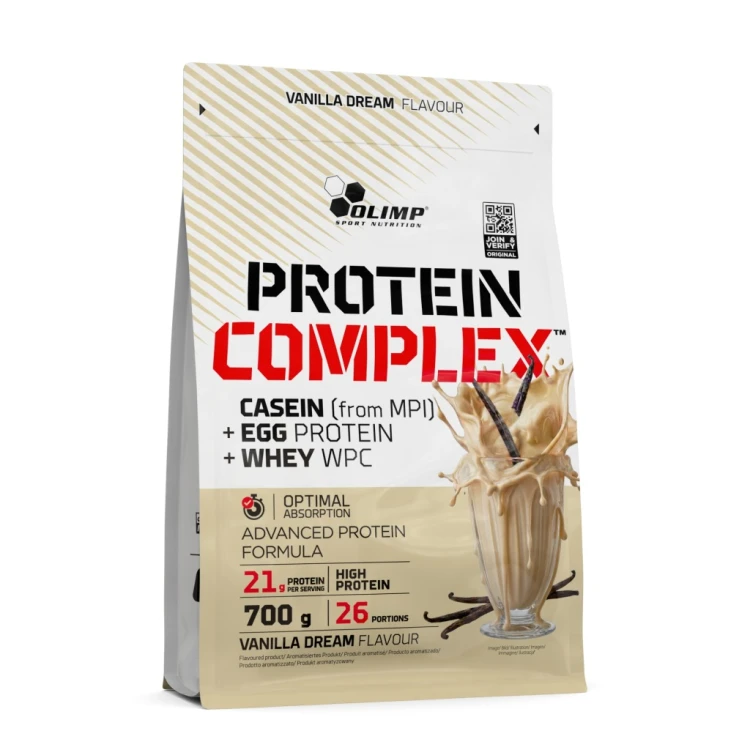 OLIMP PROTEIN COMPLEX 700 g ODŻYWKA BIAŁKOWA WANILIA MASA MIĘŚNIOWA ENERGIA