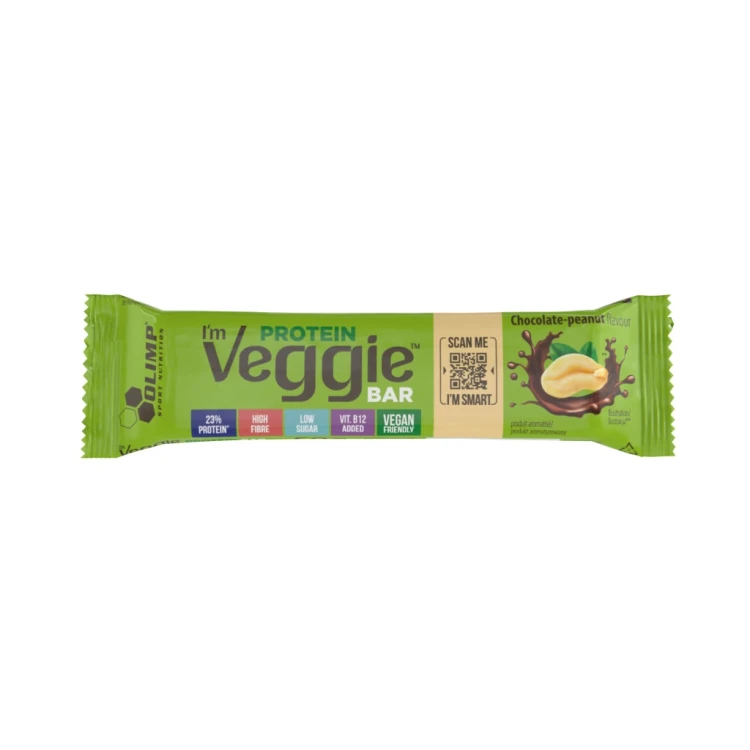 Baton białkowy Olimp I'm Veggie 50 g czekoladowo-orzechowy wegański