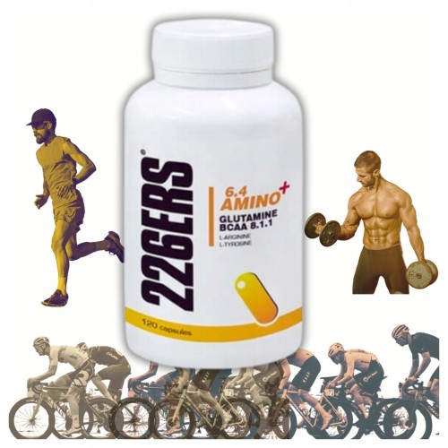 226ERS 6.4 AMINO+ 120kap BCAA 8:1:1 Glutamina Regeneracja Mięśni Wegański