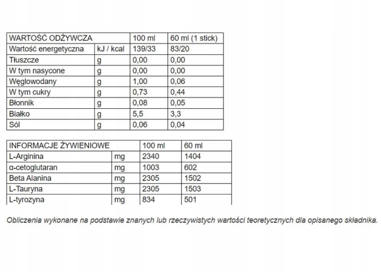 Energy Shot 226ERS Bez Kofeiny Tauryna Arginina Przedtreningówka Wiśnia
