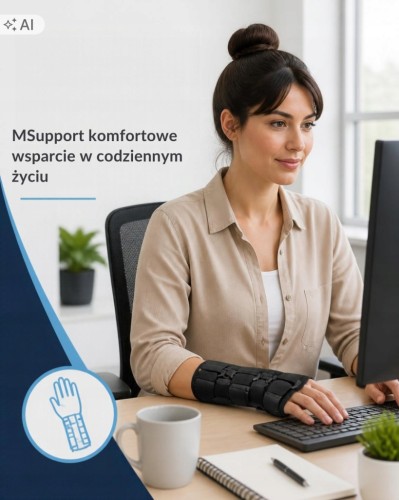 MSupport Stabilizator Nadgarstka Orteza Krótka Prawa rozmiar M