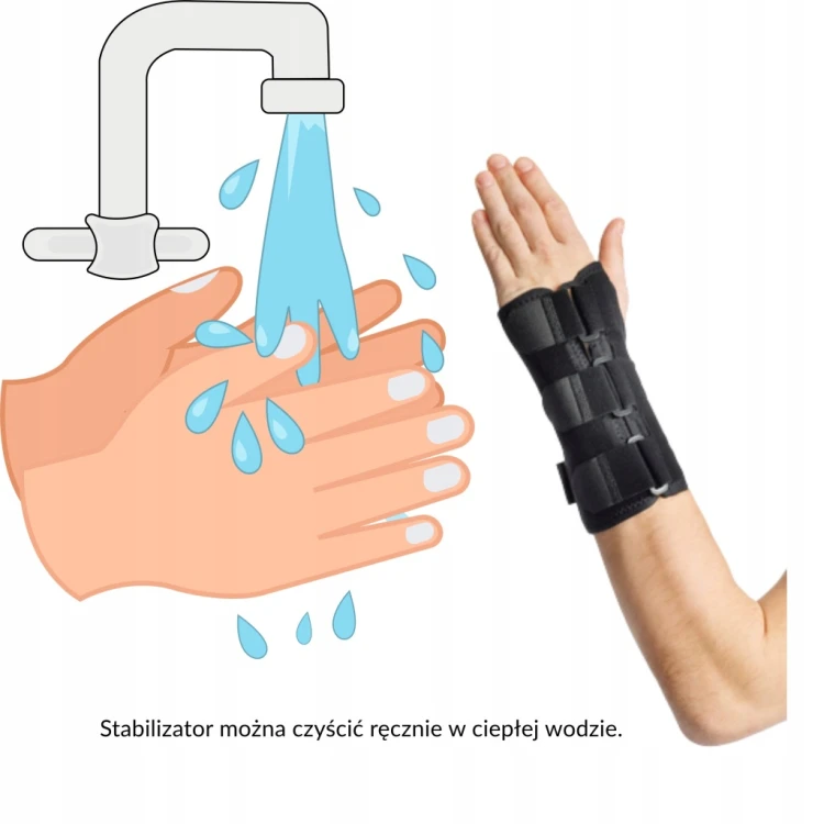 MSupport Stabilizator Nadgarstka Orteza Krótka Prawa rozmiar M