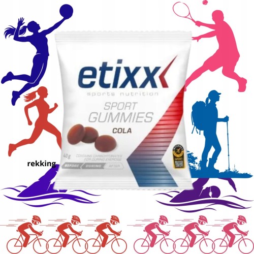 Etixx Sport Gummies Cola 40g Żelki Energetyczne 30g Węgli Na Rower Bieganie