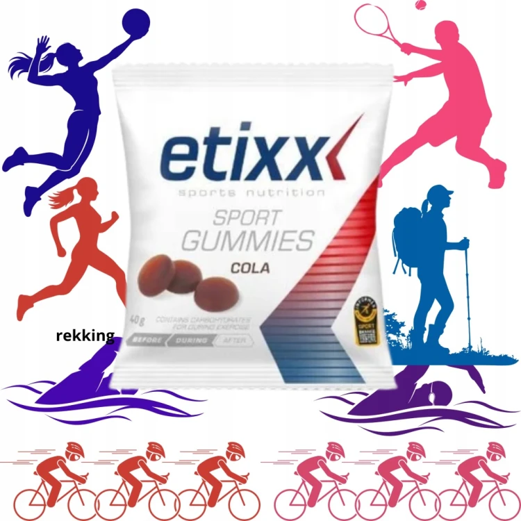 Etixx Sport Gummies Cola 40g Żelki Energetyczne 30g Węgli Na Rower Bieganie