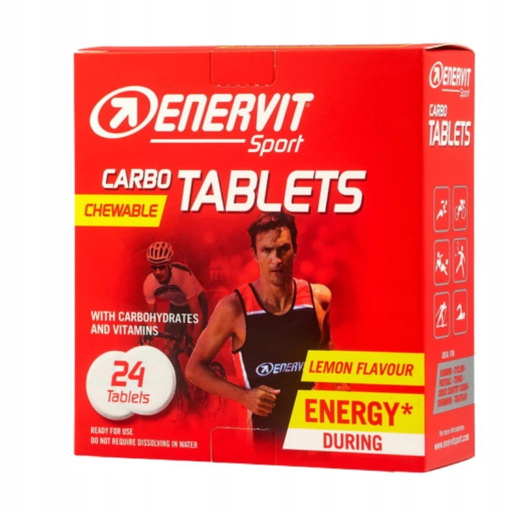 Enervit Carbo Tablets Cytryna 24 szt. Tabletki Węglowodanowe