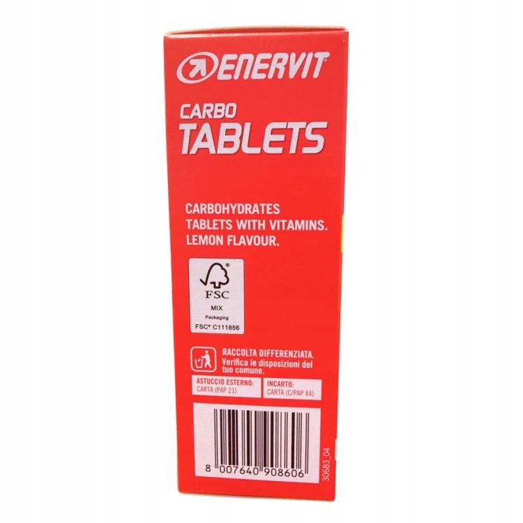 Enervit Carbo Tablets Cytryna 24 szt. Tabletki Węglowodanowe