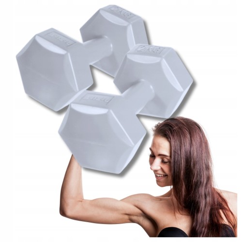 Hantle Bitumiczne Stałe DrFit 2 x 2 kg Do Ćwiczeń Szare