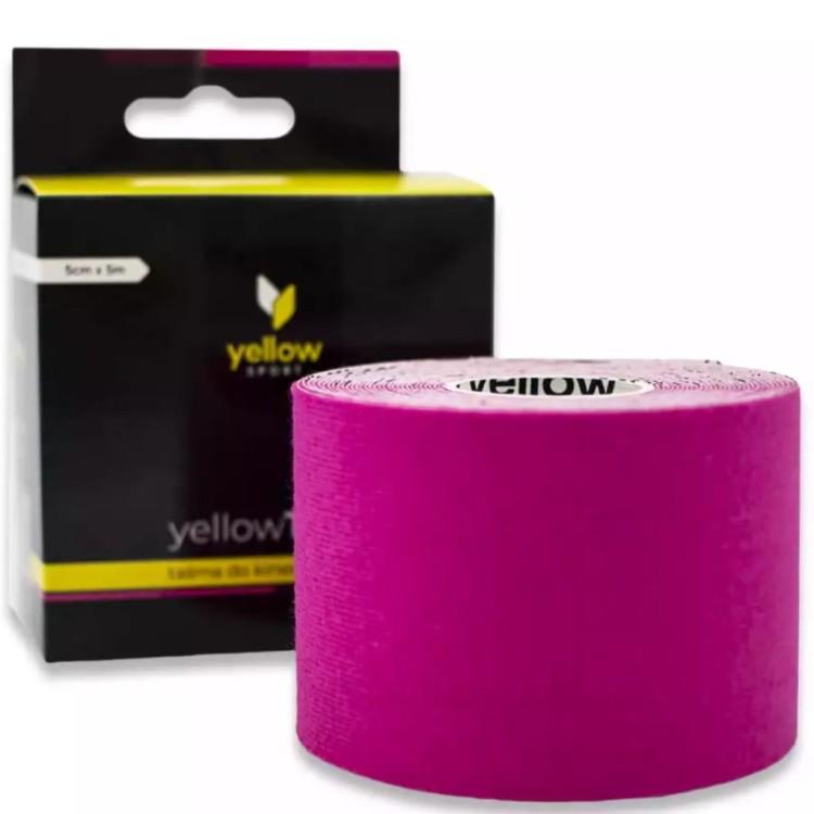 Taśma do kinesiotapingu yellowTAPE 5 cm x 5 m różowa