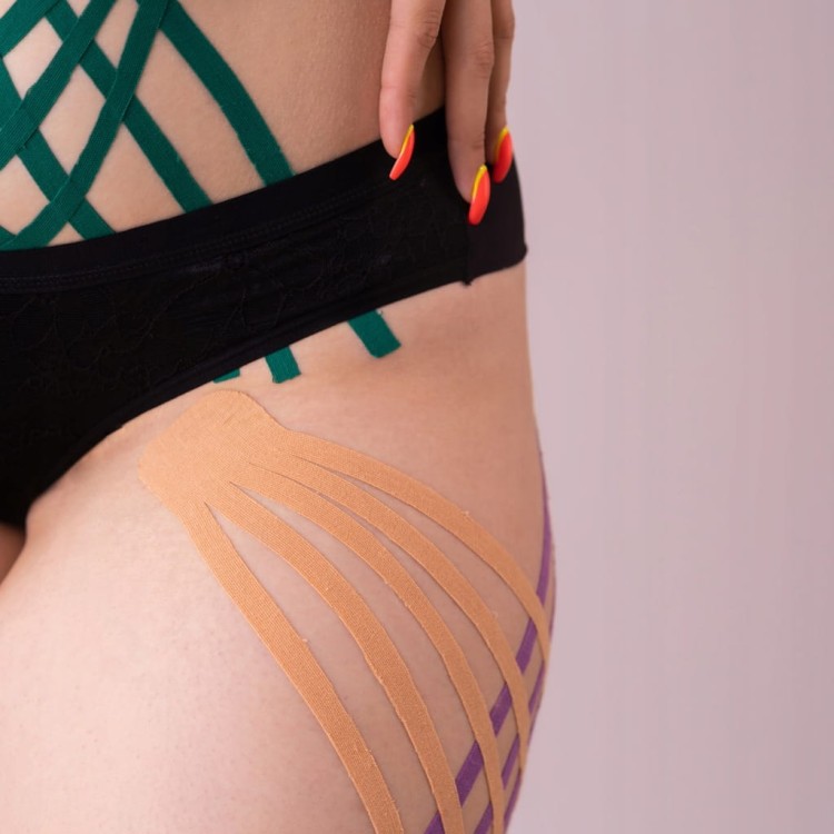 Taśma do kinesiotapingu yellowTAPE - zielona moro, 5cm x 5m