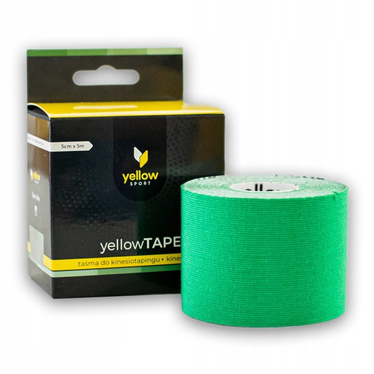 Taśma do kinesiotapingu yellowTAPE zielona 5 cm x 5 m