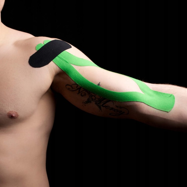 Taśma do kinesiotapingu yellowTAPE zielona 5 cm x 5 m