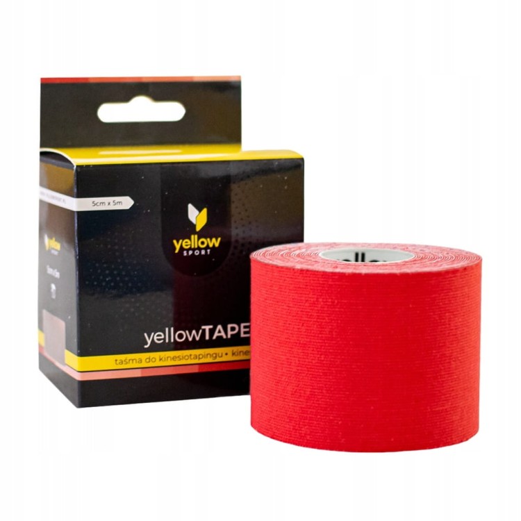Taśma do kinesiotapingu yellowTAPE czerwona 5 cm x 5 m