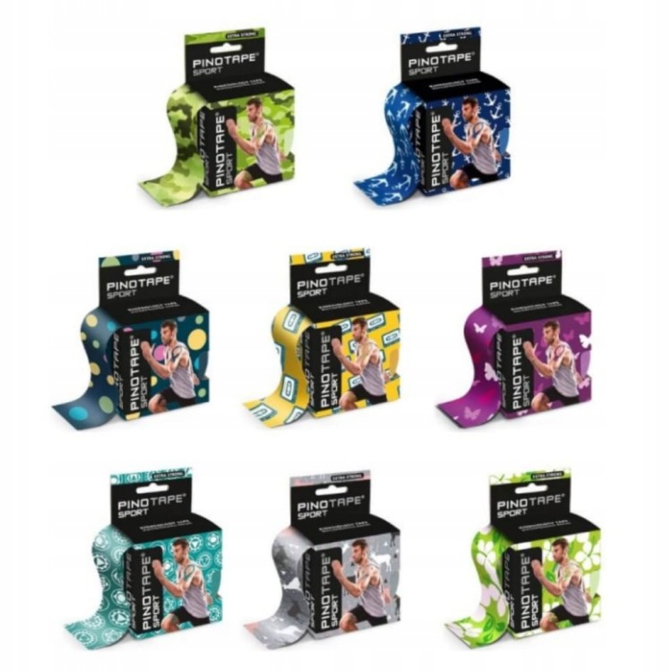 Taśma do kinesiotapingu Pino ProSport 5 cm x 5 m wzór żeglarza