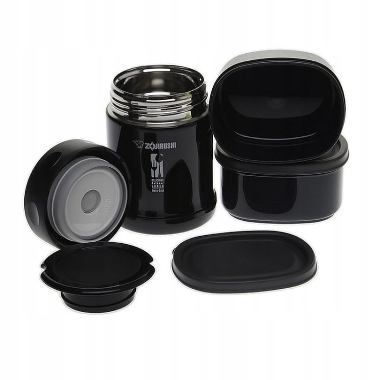 Termos obiadowy Zojirushi z torbą SW-EZE35-BA czarny 350ml +pojemniki