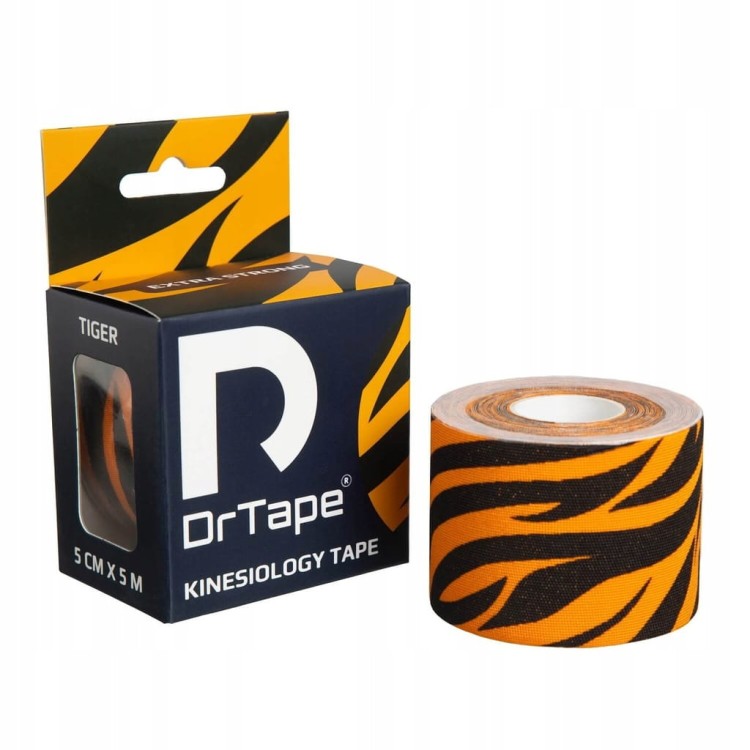 DrTape mocna wodoodporna taśma do tejpingu dla sportowców 5cm x 5m Tiger
