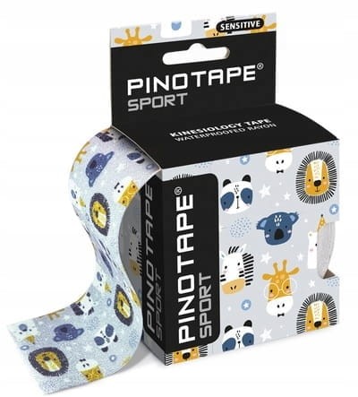 Taśma kinesio 5cm x 5m PINOTAPE SENSITIVE zoo
