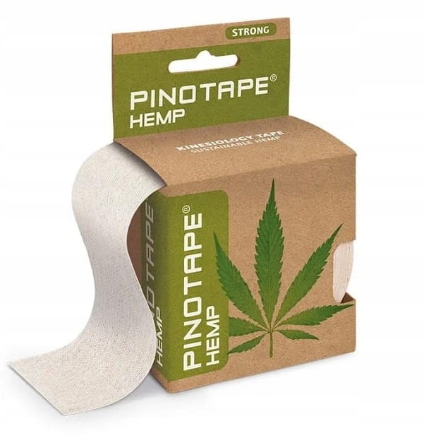 Taśma do kinesiotapingu 5 cm x 5 m szaroś PINOTAPE HANF z konopią włóknistą