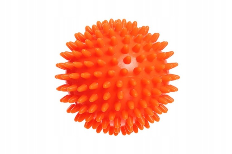 Piłeczka do masażu sensorycznego kolce jeżyk pomarańczowa 9 cm