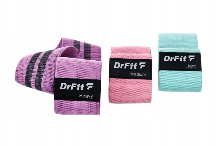 Gumy Oporowe do Ćwiczeń Materiałowe Damskie Fitness Pilates 3 szt. pilates