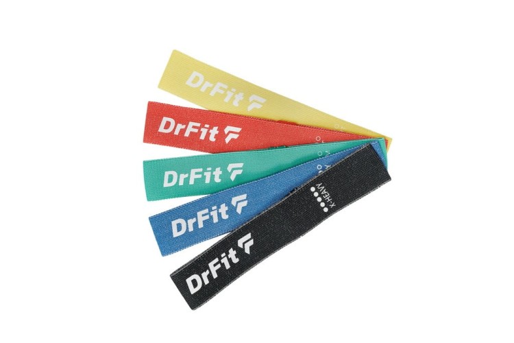 DrFit Elastyczne taśmy fizjoterapeutyczne do treningu bioder zestaw 5 taśm
