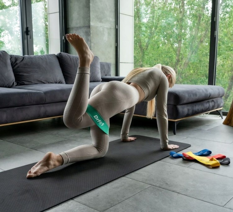 DrFit Elastyczne taśmy fizjoterapeutyczne do treningu bioder zestaw 5 taśm