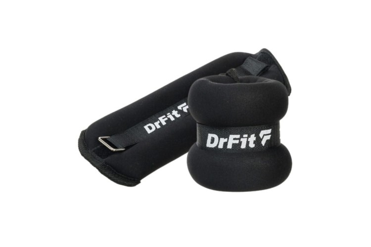 Ciężarki na Kostki i Nadgarstki do Fitnessu na Siłownię 2x1kg Czarne DrFit