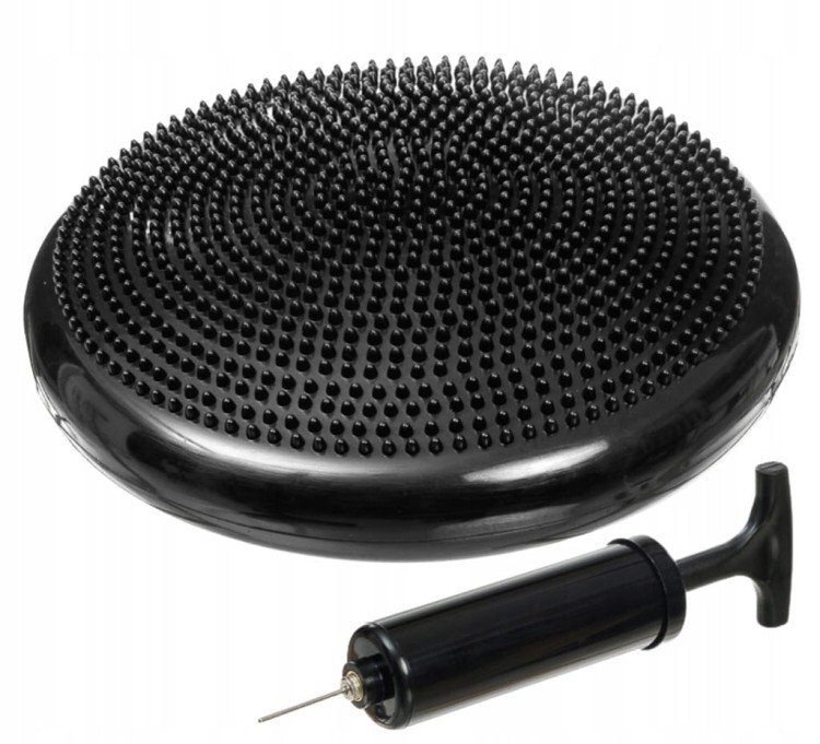 Poduszka balansowa wypustkami sensorycznymi z pompką ø 33 cm czarna