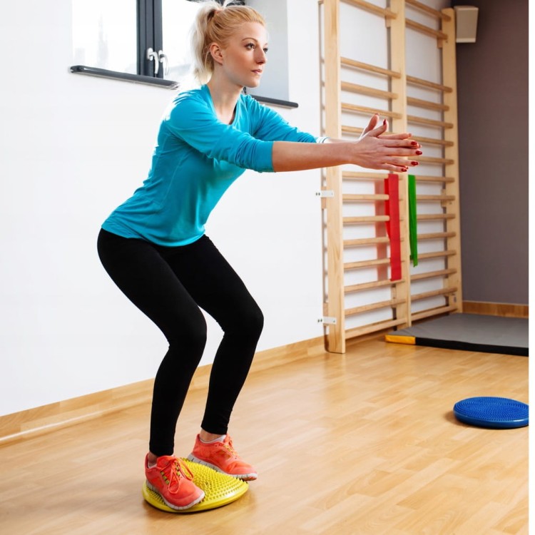 Poduszka sensoryczna DrFit do ćwiczeń na kręgosłup szara 33 cm