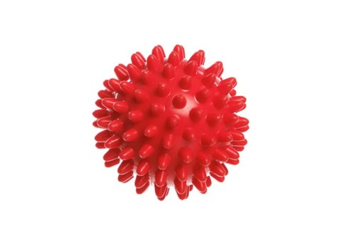 Twarda piłka masaż sensoryczny kolce jeżyk 6 cm czerwona
