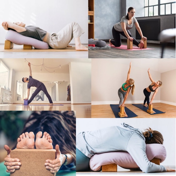 DrFit Podkładki do jogi amortyzujące pod kolana, ręce, biodra fioletowe