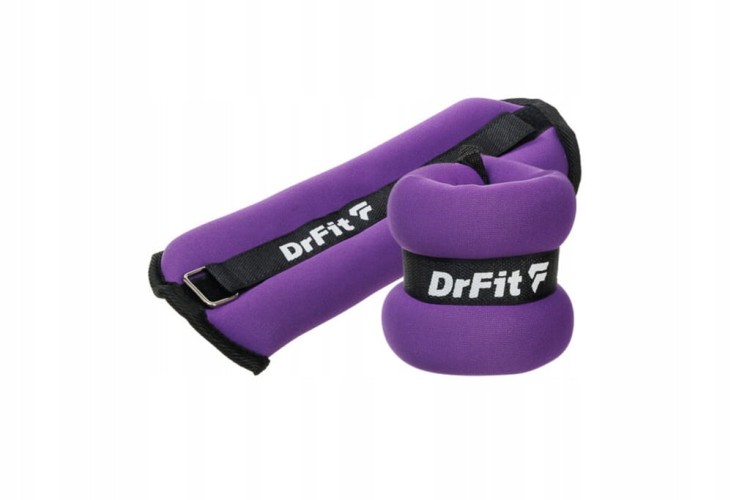 Obciążniki na Kostki i Nadgarstki na Siłownię Wytrzymałe 2x1kg Fiolet DrFit