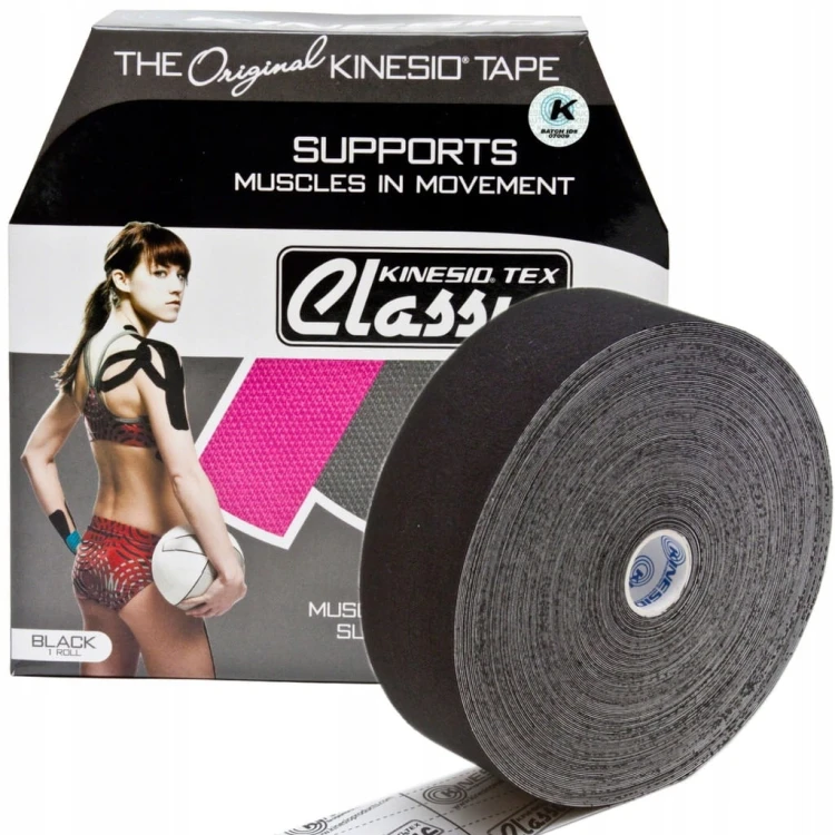 Taśma do kinesiotapingu Kinesio 5 cm x 31,5 m czarny