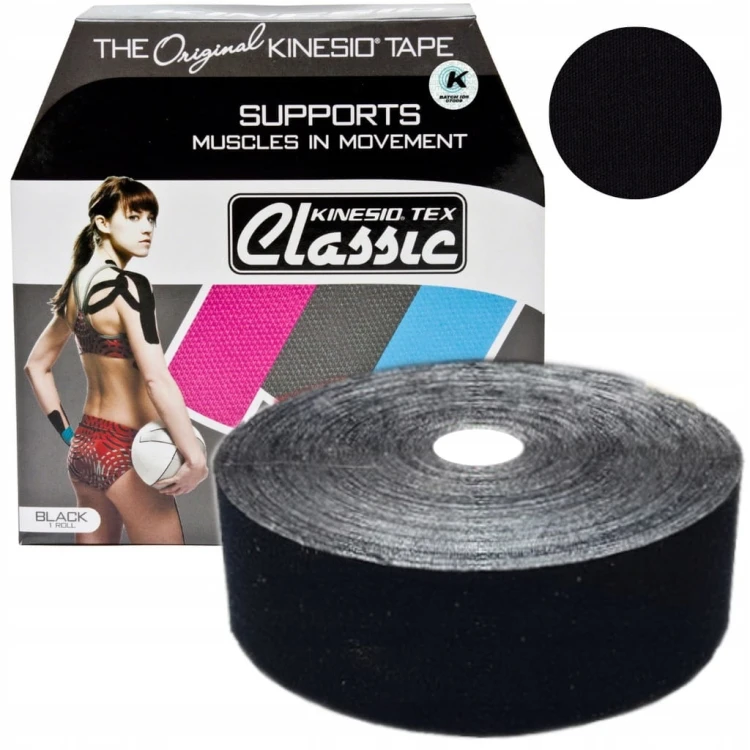 Taśma do kinesiotapingu Kinesio 5 cm x 31,5 m czarny