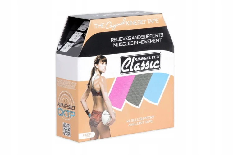 Taśma do kinesiotapingu Kinesio 5 cm x 31,5 m beże i brązy