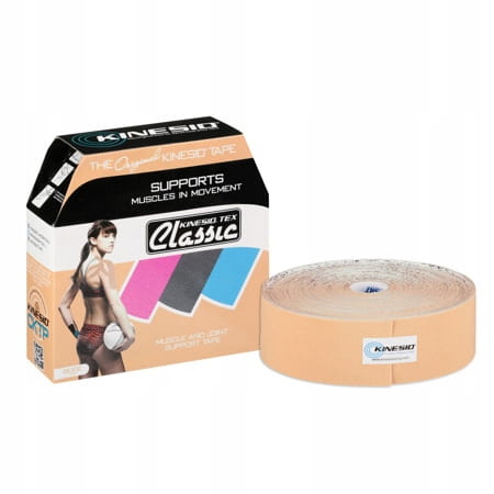 Taśma do kinesiotapingu Kinesio 5 cm x 31,5 m beże i brązy