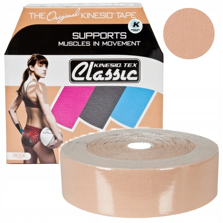Taśma do kinesiotapingu Kinesio 5 cm x 31,5 m beże i brązy