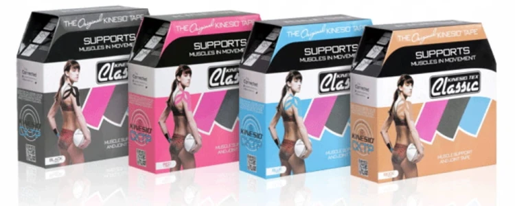 Taśma do kinesiotapingu Kinesio 5 cm x 31,5 m beże i brązy