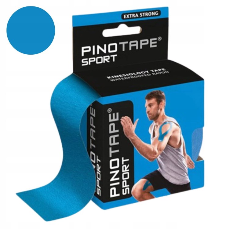 Taśma kinesio 5cm x 5m PINOTAPE SENSITIVE niebieska