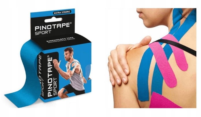 Taśma kinesio 5cm x 5m PINOTAPE SENSITIVE niebieska